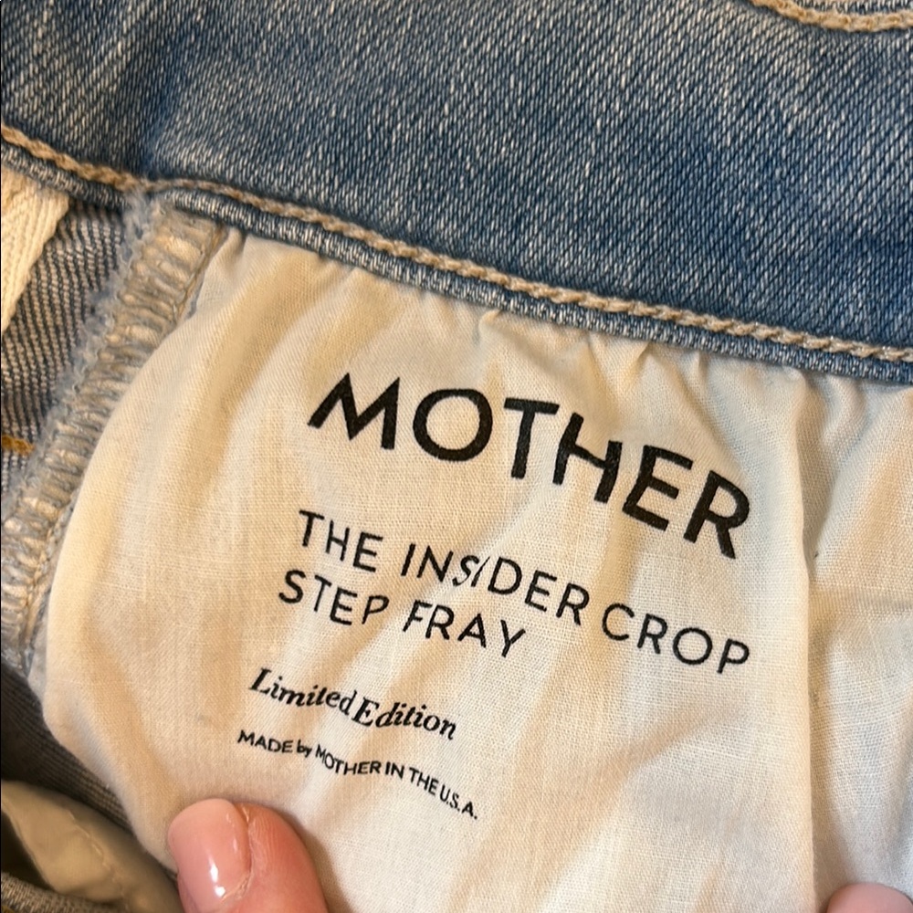 MOTHER Blue Denim Crop Jeans